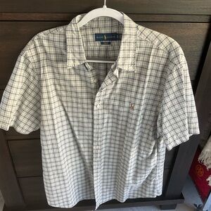 Polo Ralph Lauren Men's White and Blue Checkered Shirt - slim fit